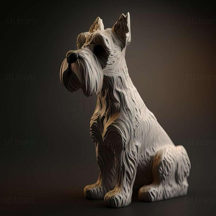 3D model Zwergschnauzer dog (STL)